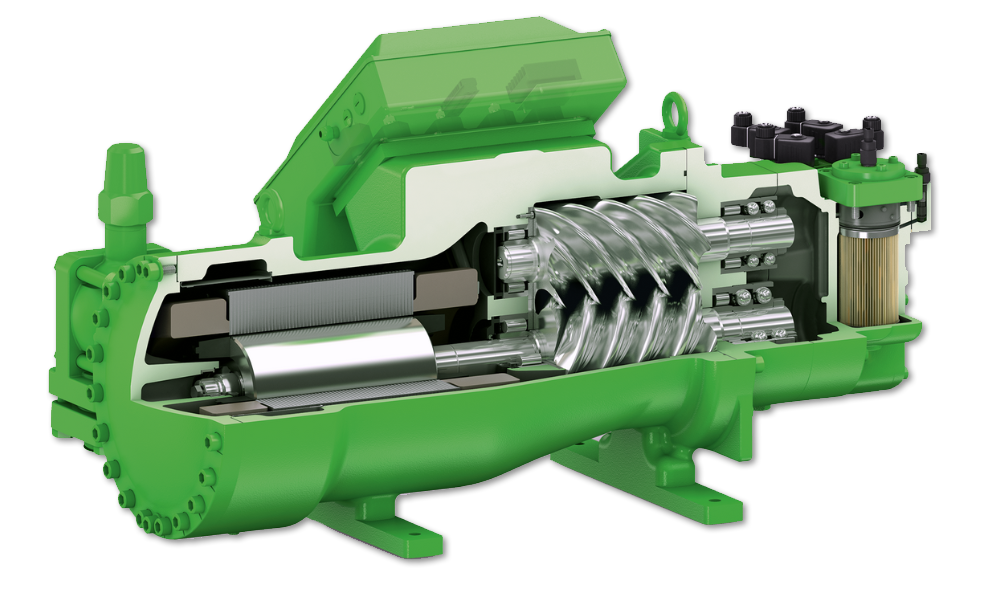 waste heat recovery screw expander cutaway image